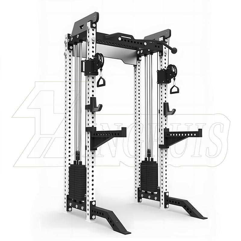 Guztia-bateko power rack kableen gurutzaketarekin